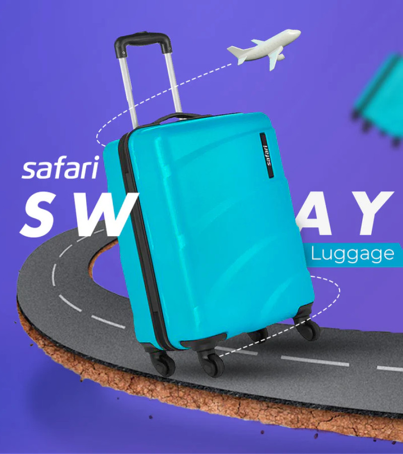 Safari Sway Set of 2 Cyan Trolley Bags with 360° Wheels