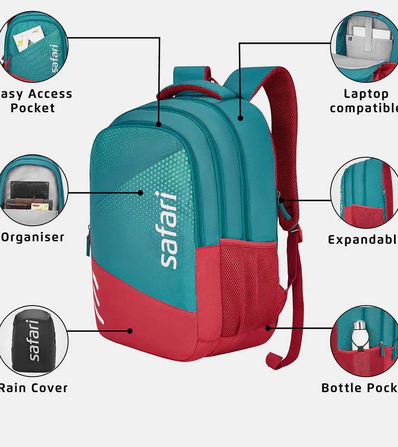 Safari Vogue 1 37L Teal Laptop Backpack with Raincover