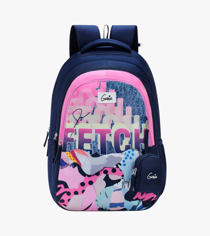 Genie Fetch 36L Navy Blue School Backpack With Premium Fabric