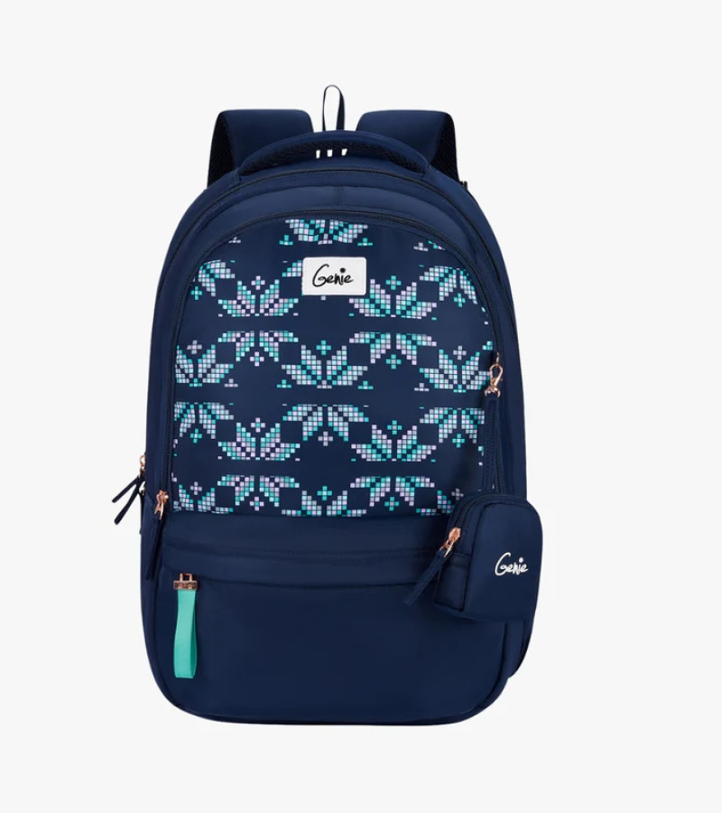 Genie Knots 40L Navy Blue Laptop Backpack With Laptop Sleeve