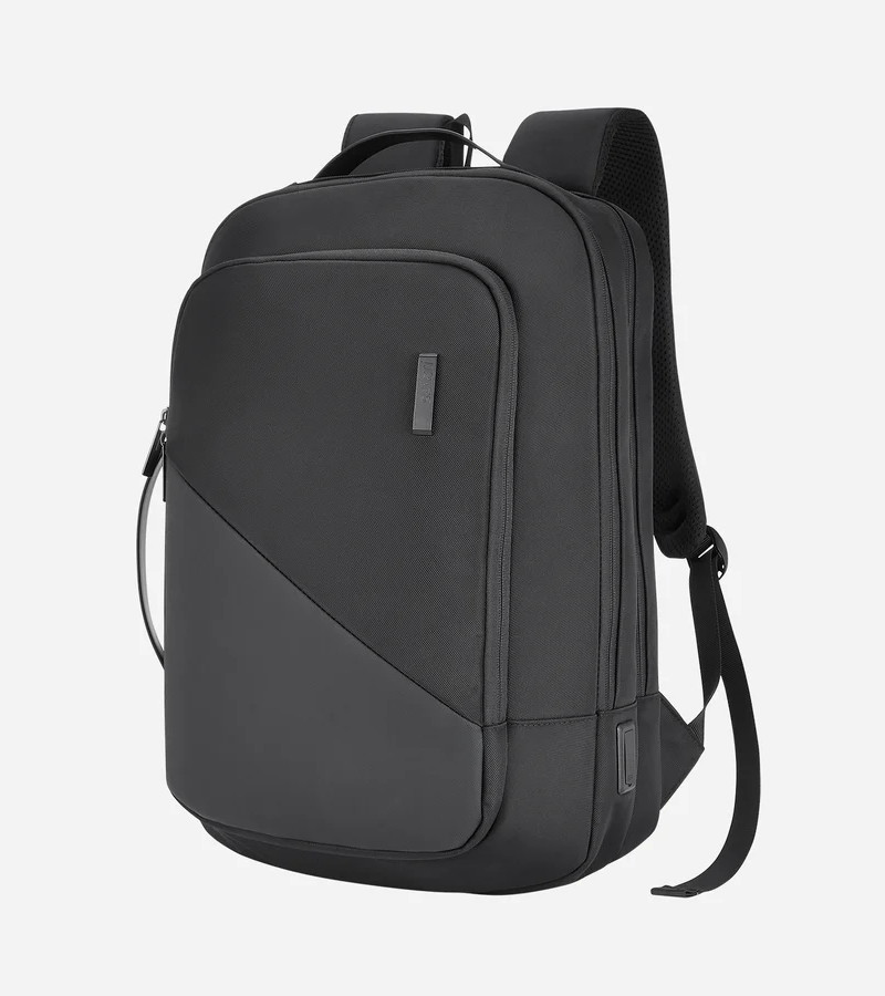 Safari Sage 19L Black Formal Backpack with USB Port, Premium Fabric, Multiple Handles and Sunglass Loop