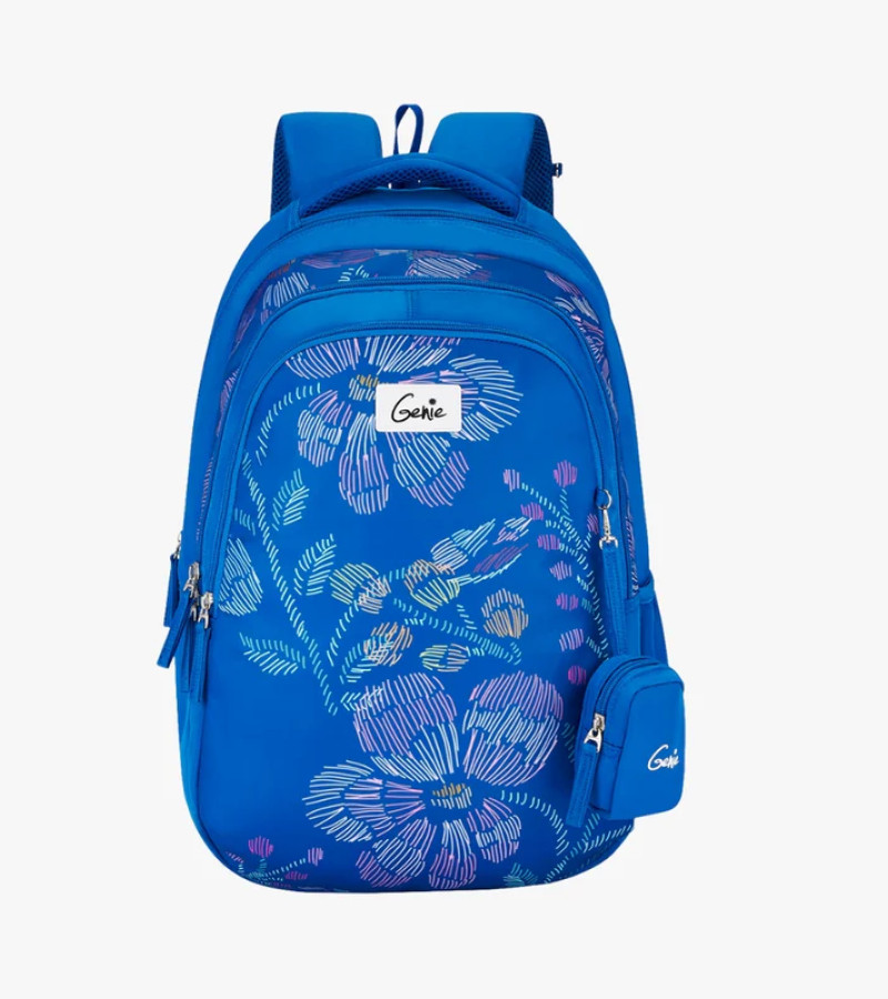 Genie Sprinkle 36L Blue School Backpack With Premium Fabric