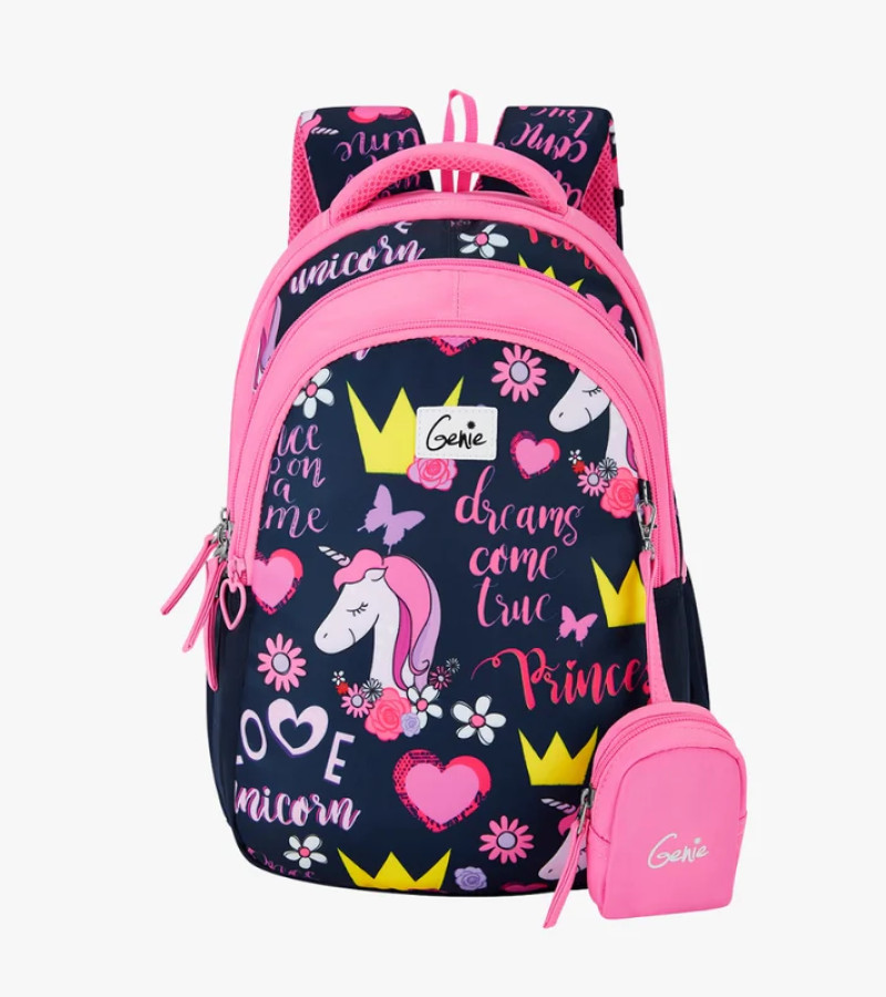 Genie Unicorn Love 20L Pink Kids Backpack With Comfortable Padding