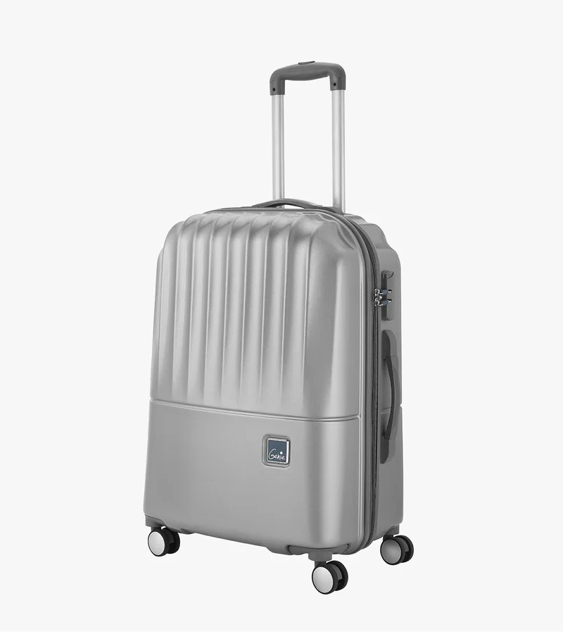 Genie Palm Silver Trolley Bag With Dual Wheels & Fixed Combination Lock