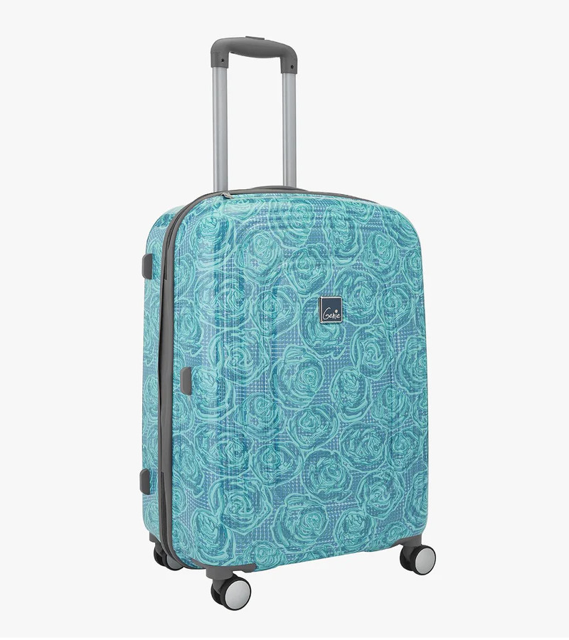 Genie Rose Cyan Trolley Bag With Dual Wheels & Fixed Combination Lock