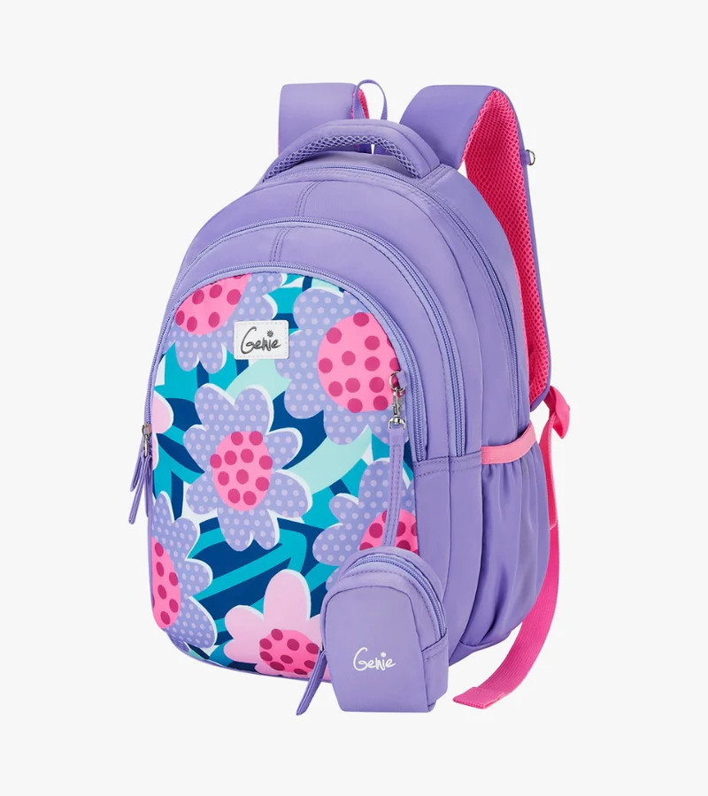 Genie Fluffy 20L Lavender Kids Backpack With Comfortable Padding