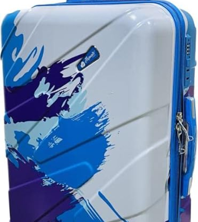 Da Tasche Flymate Paris Watermark Coloured Hard Luggage (Small-20INCH(55CM), Blue)