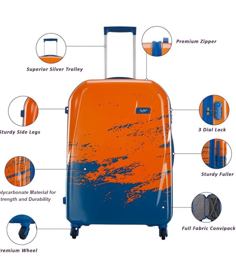 Skybags Polyester Hard Luggage- Suitcase(Horizo_Orange)