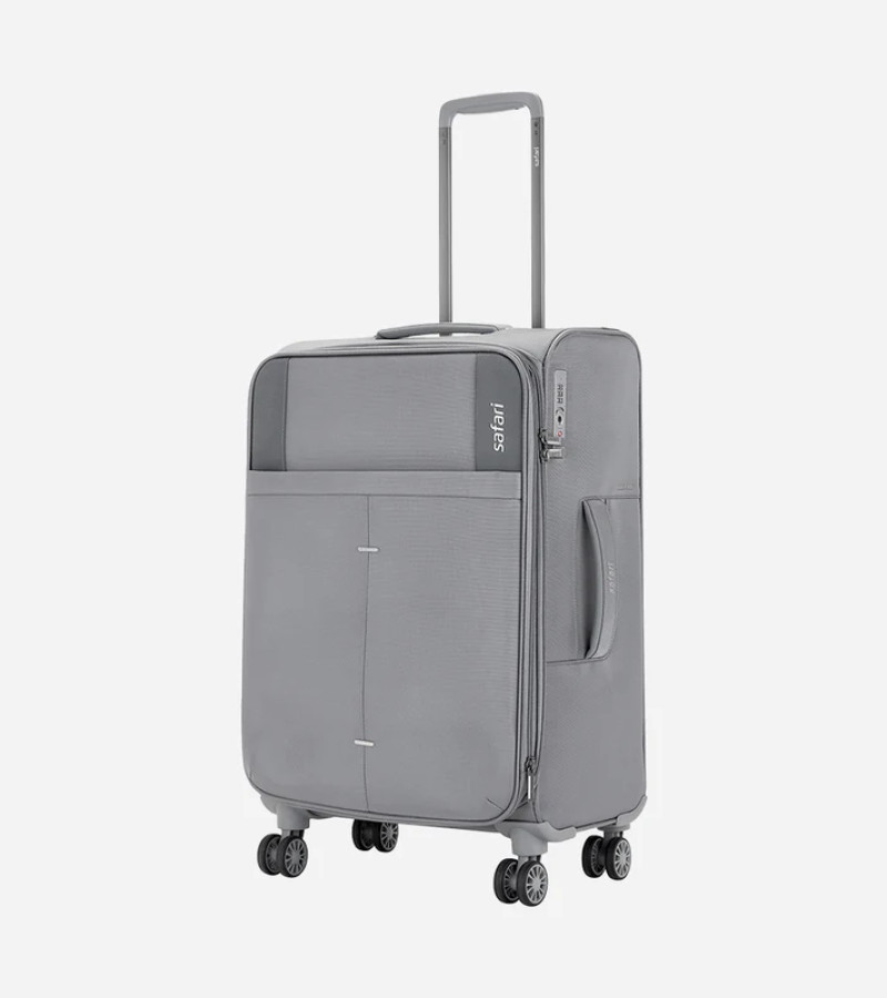 Safari Airpro 40% Lighter Grey Trolley Bag with Dual Wheels