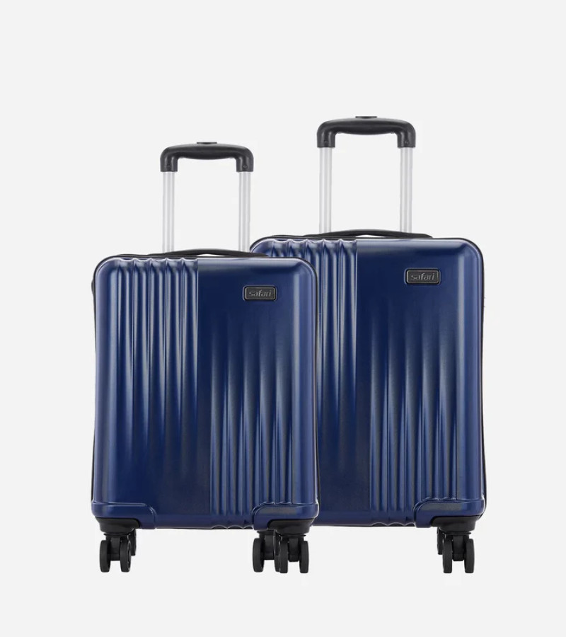 Safari Ryder Set of 2 Midnight Blue Trolley Bags with Dual Wheels