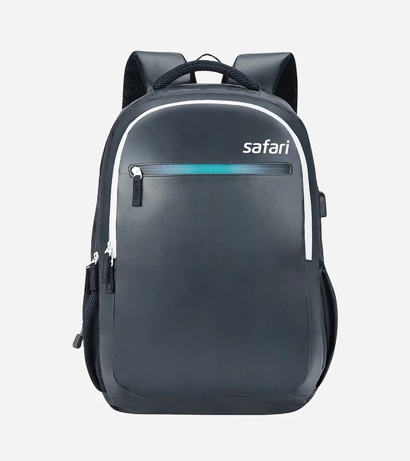 Safari Zing 30L Blue Laptop Backpack with USB Port, Dust Resistant Fabric and Organized Interiors