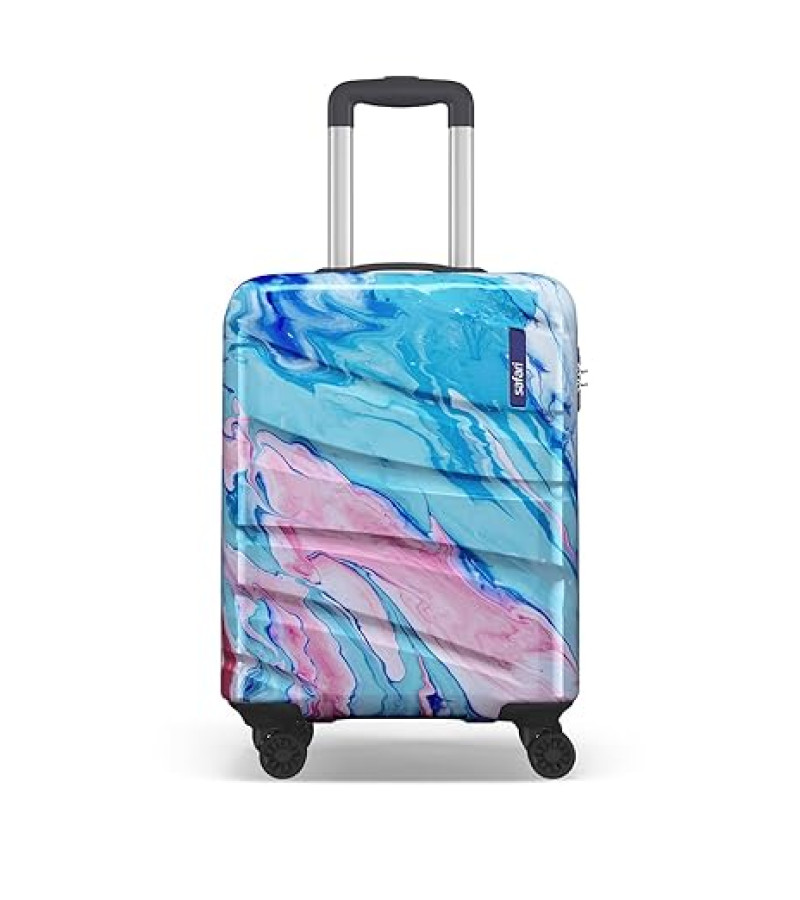 Safari Hue 8 Wheels 55 Cms Small Cabin Trolley Bag Hard Case Polycarbonate 360 Degree Wheeling