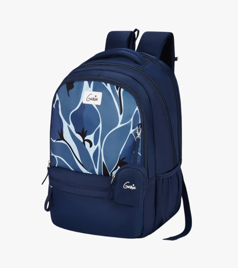 Genie Charlotte 40L Navy Blue Laptop Backpack With Laptop Sleeve