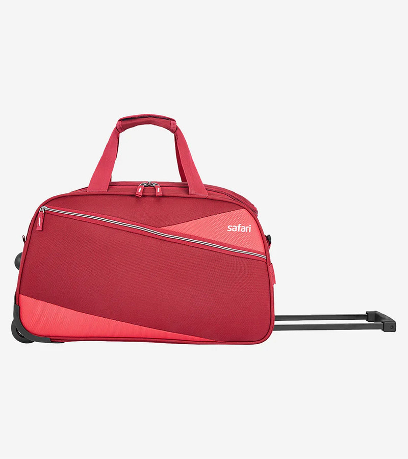 Safari Red Buzz Rolling Duffle Bag With Wheels