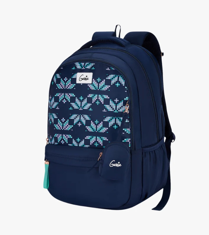 Genie Knots 40L Navy Blue Laptop Backpack With Laptop Sleeve