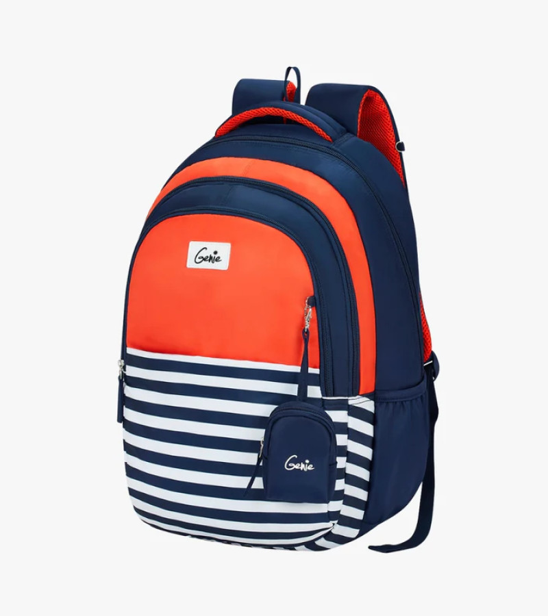 Genie Nautical Plus 36L Orange Laptop Backpack With Laptop Sleeve