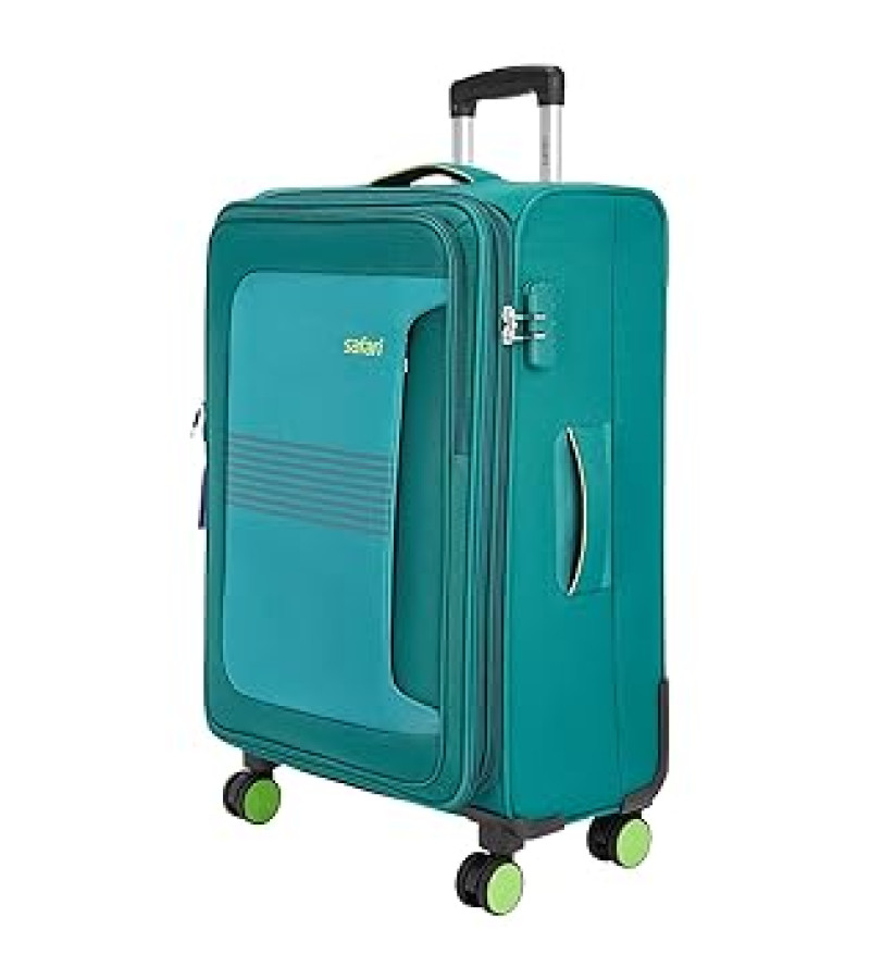 Safari Antitheft Trolley Luggage Bag, Large Size, 8 Wheel Travel Luggage for Men and Women