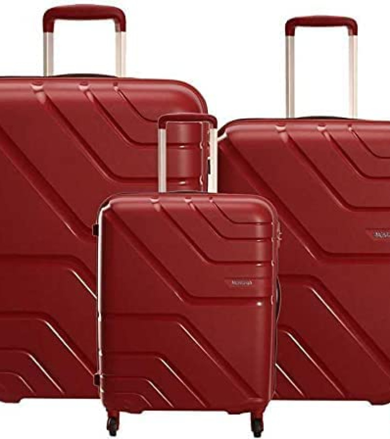 American Tourister Hard Trolley Luggage Set of 3 -Polypropylene (55 CM+68 CM+79 CM) (D.RED