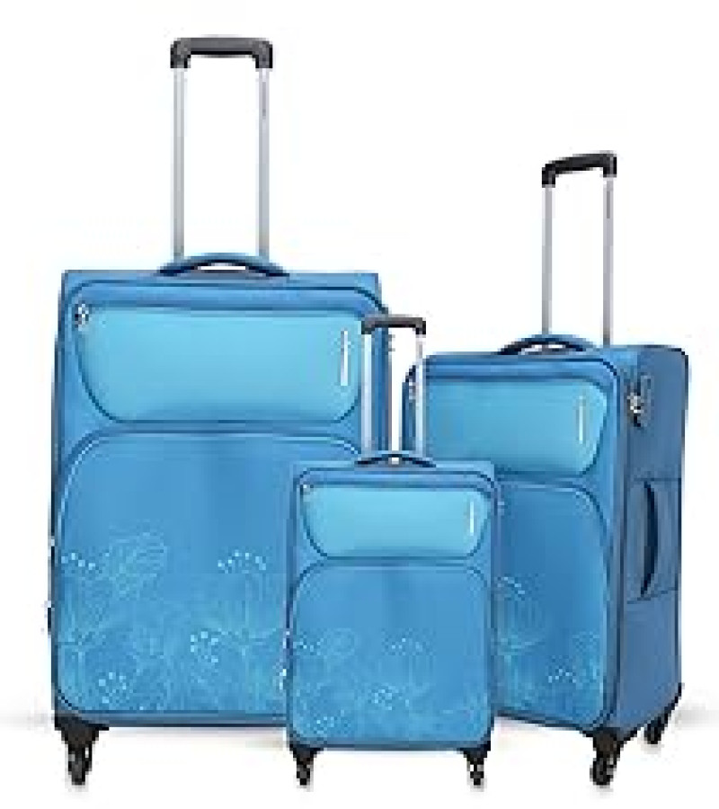 American Tourister Fabric Soft 68 Cms -Spinner Suitcase(Kam-123_Blue)