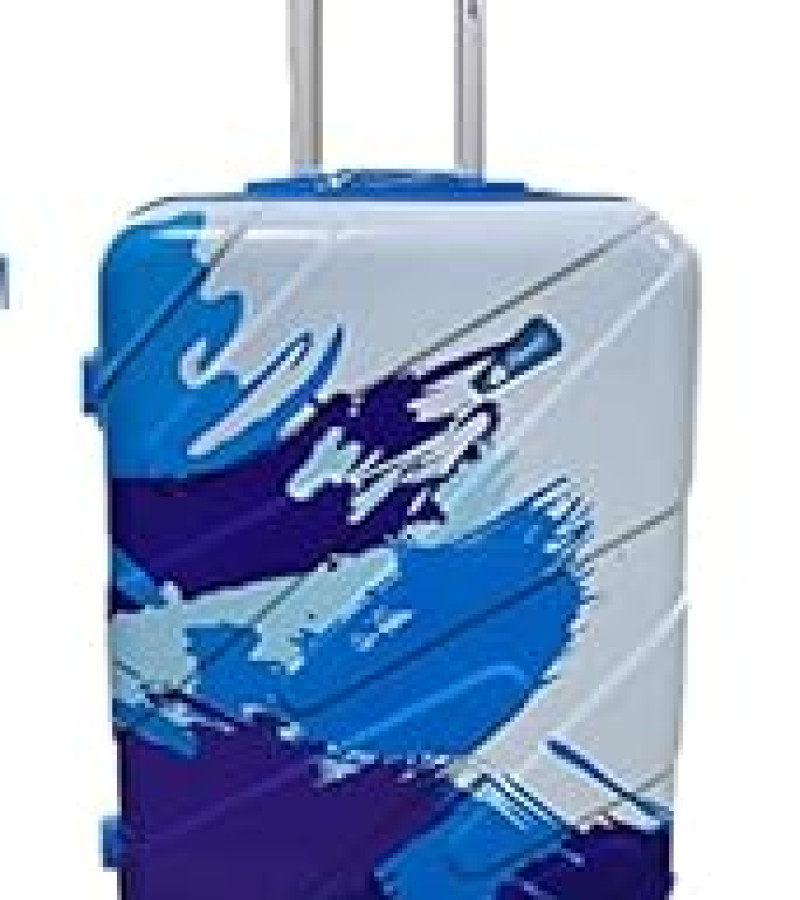 Da Tasche Flymate Paris Watermark Coloured Hard Luggage (Small-20INCH(55CM), Blue)